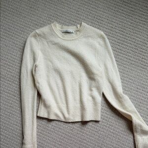 Abercrombie & Fitch Cream Crewneck Knit Sweater